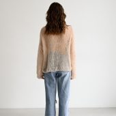 Fluffy Mohair Knit Sweater: Powder Hue Oversized Jumper