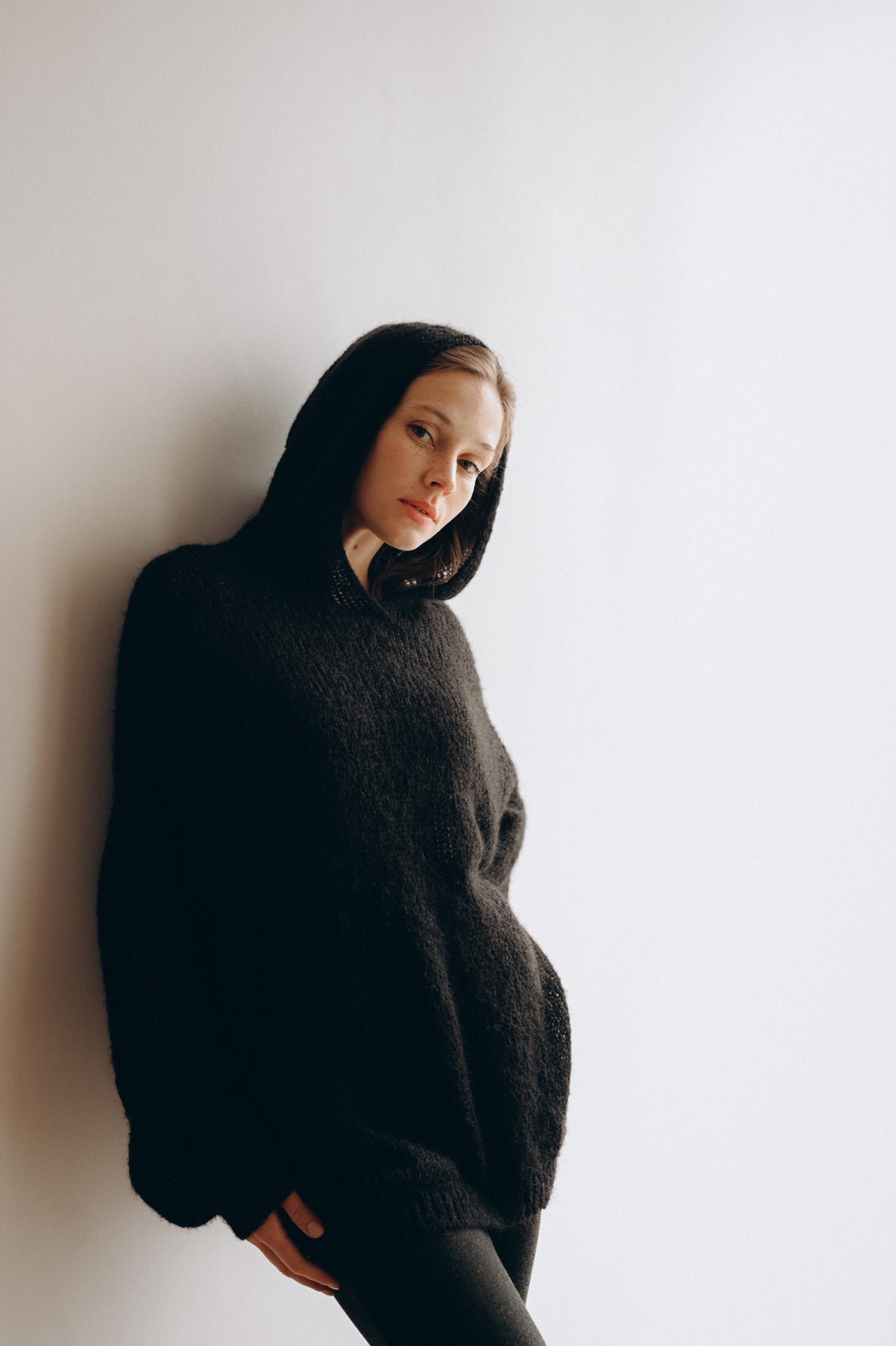 Black Mohair Cowl Neck Sweater: Women's Goth Jumper