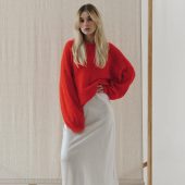 Hand Knitted Mohair Hoodie: Gray Slouchy Knitwear