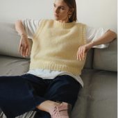 Hand-knitted Pink Mohair Vest: Women's Cozy Knitwear