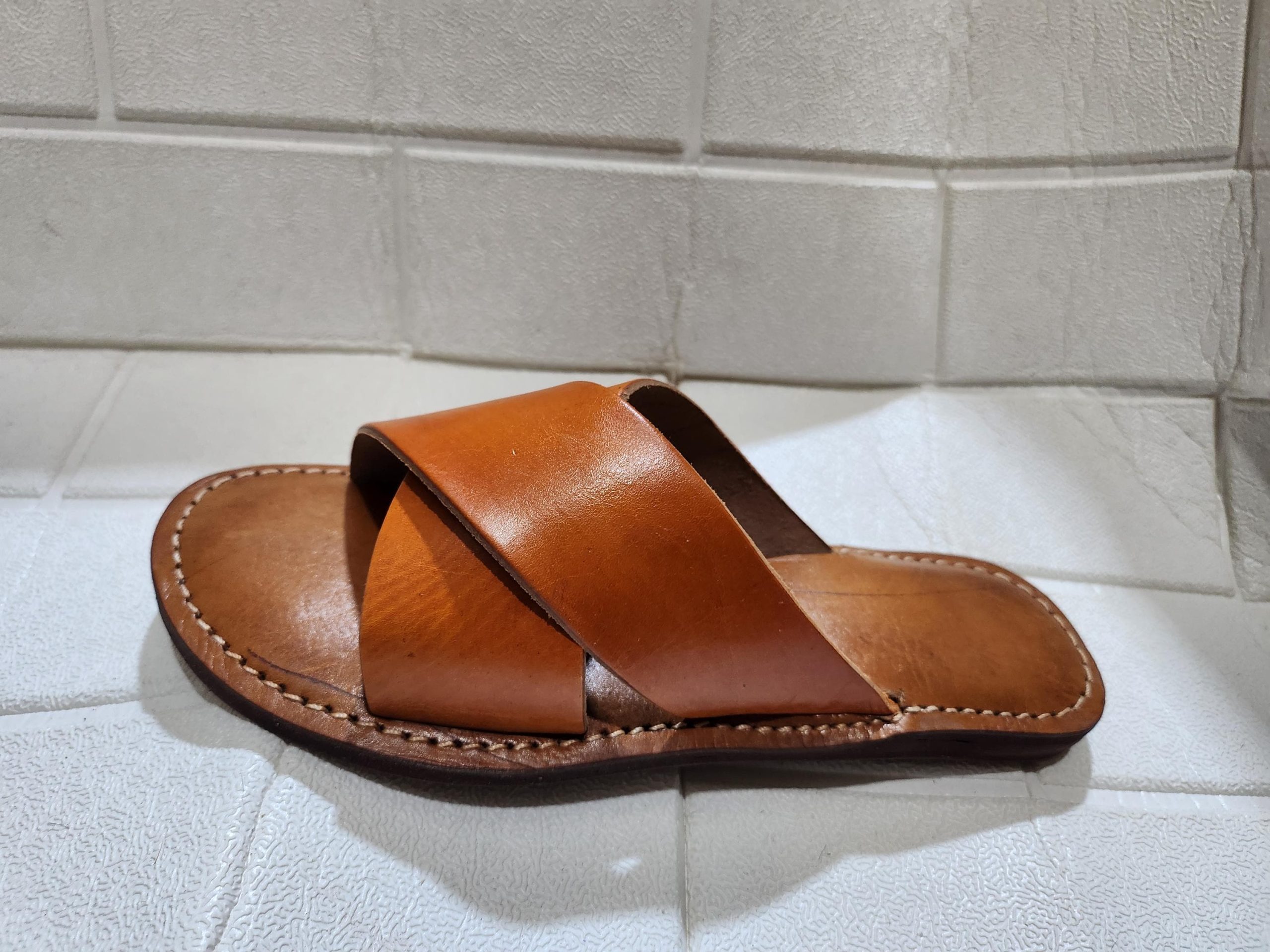 Handmade Moroccan Leather Sandals For Women – Brown Flat Criss-cross Slip-on – Artisan Summer Shoes By Artisanmoroccatelier – Sizes 37–42 Eu