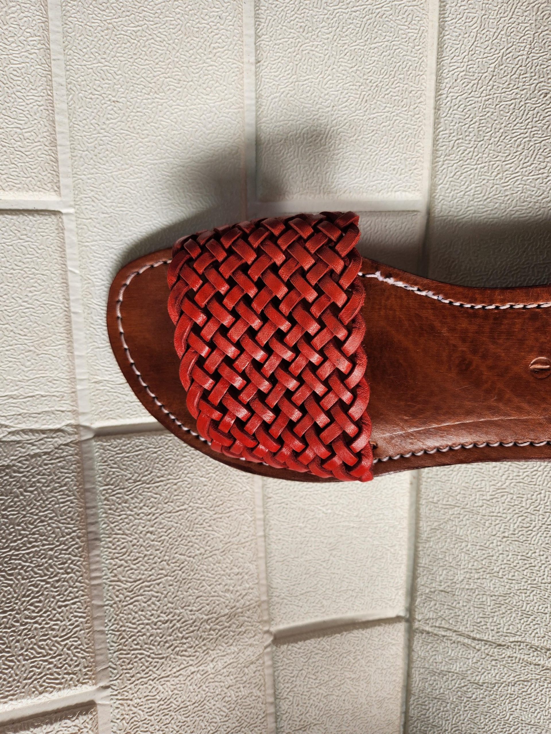 Handwoven Leather Moroccan Sandals For Women – Terracotta Braided Slide Flats – Artisan Summer Shoes 37 To 42 – Handmade Real Leather Slides