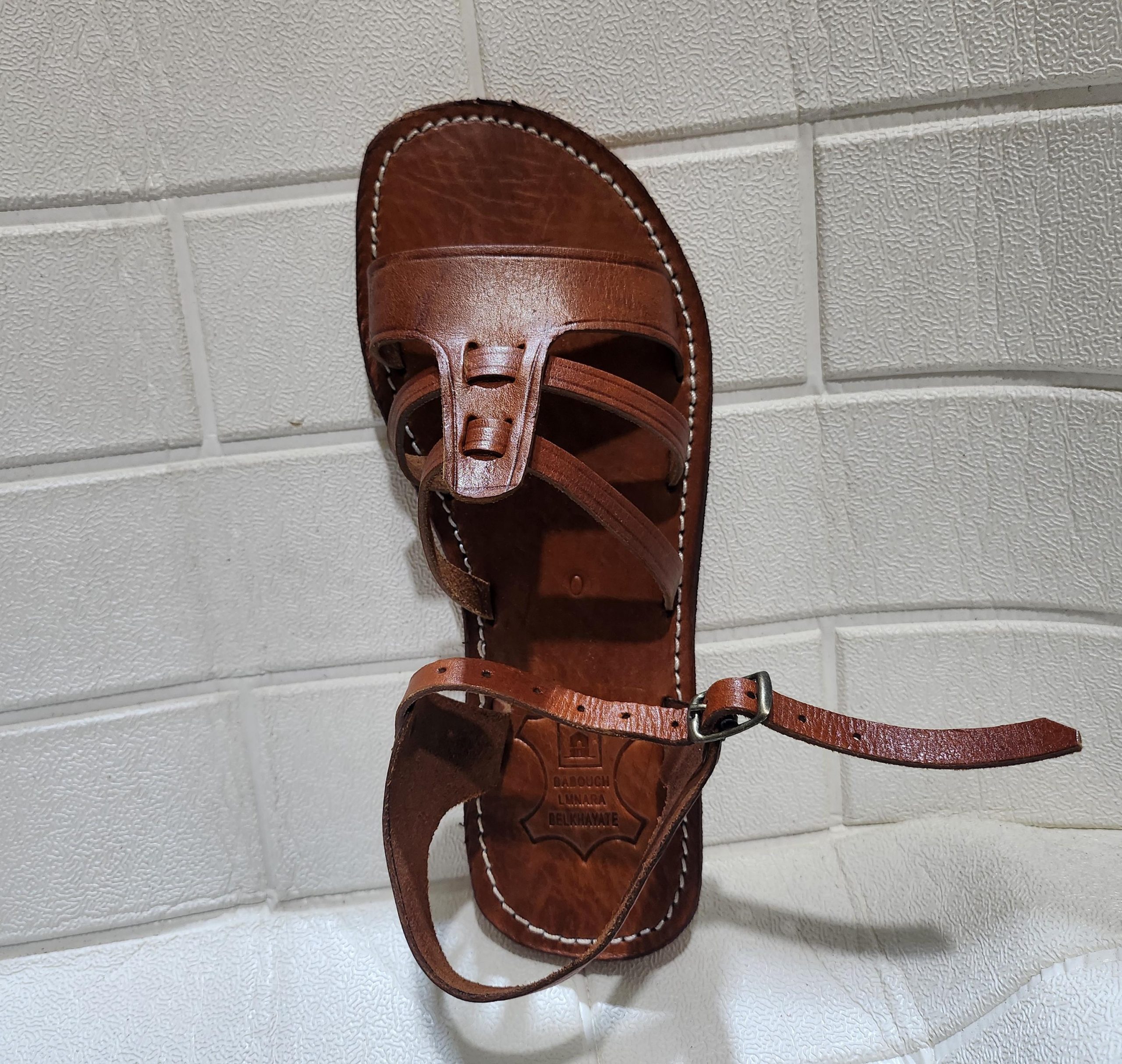 Handmade Moroccan Leather Sandals For Women – Brown Flat Summer Sandals With Toe Loop & Ankle Strap – Boho Travel Shoes Eu 37 To 42