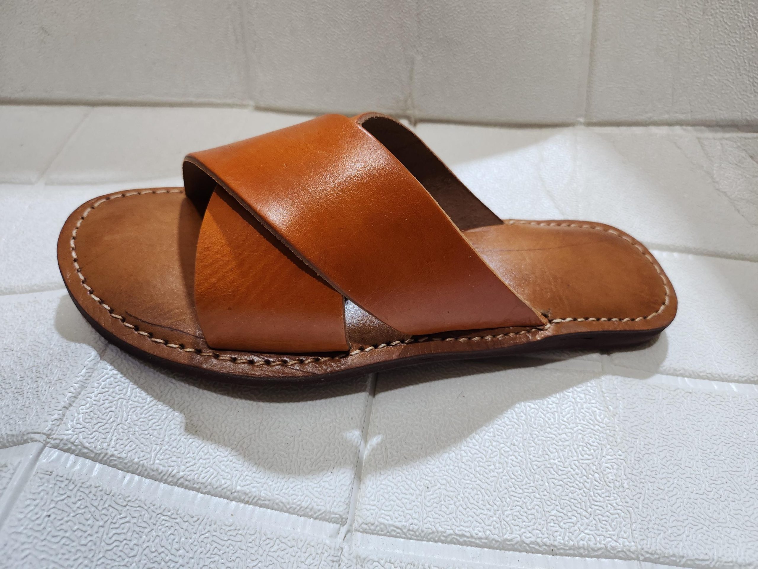Handmade Moroccan Leather Sandals For Women – Brown Flat Criss-cross Slip-on – Artisan Summer Shoes By Artisanmoroccatelier – Sizes 37–42 Eu