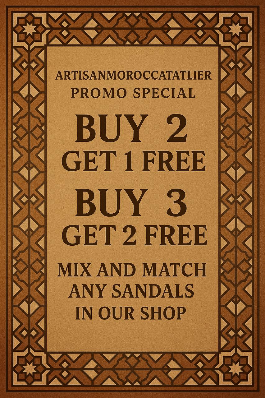 Handmade Moroccan Leather Sandals For Men – Traditional Brown Slides | Artisan Open Toe Slip-on Slippers | Flat Rustic Shoes For Comfort