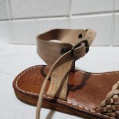 Handmade Moroccan Leather Sandals – Braided Flat Sandals For Women – Natural Tan Summer Shoes With Ankle Strap – Artisanmoroccatelie