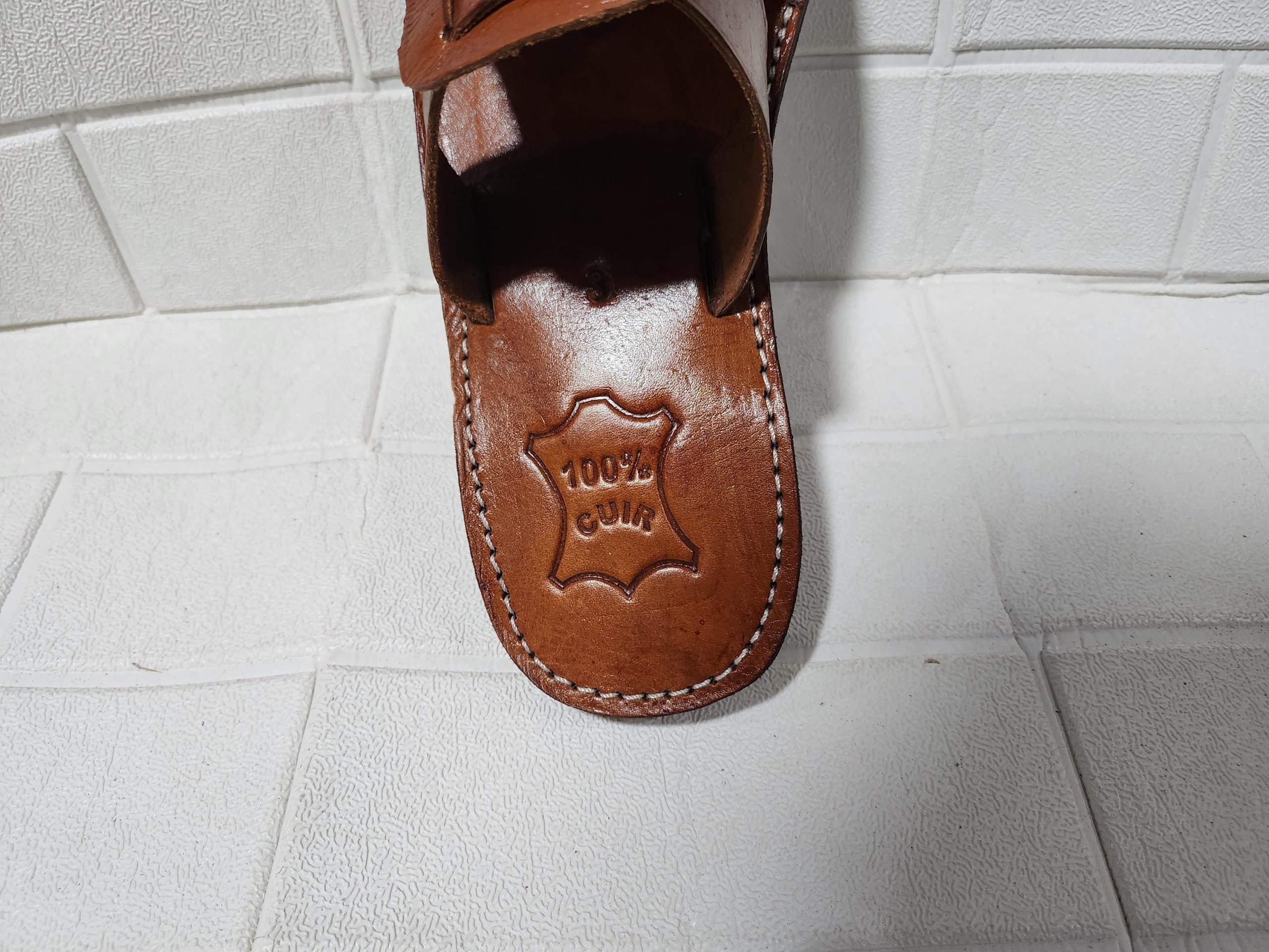 Handmade Moroccan Leather Sandals For Men – Brown Slip-on Summer Sandals – Traditional Men’s Shoes Eu 40 To 50 – Open Toe Artisanal Footwear