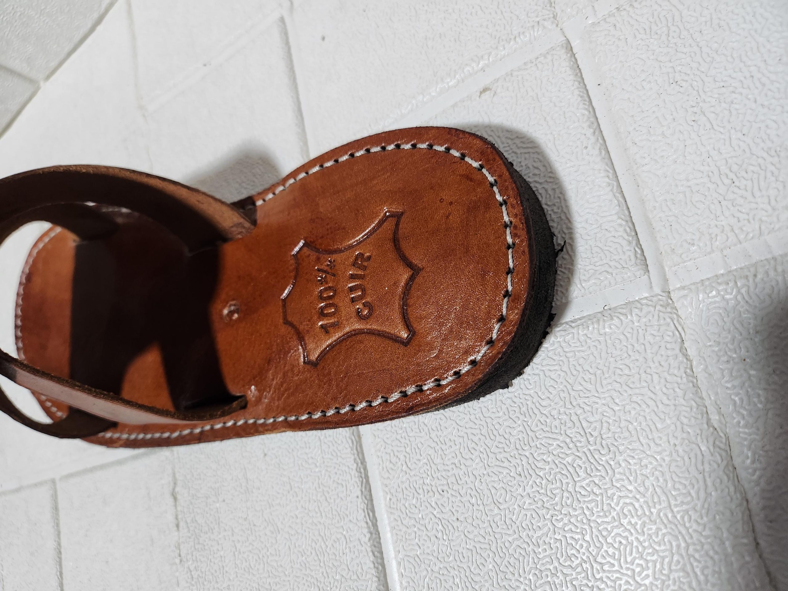 Handmade Moroccan Leather Sandals Men – Brown Artisan Slip On Shoes Gift