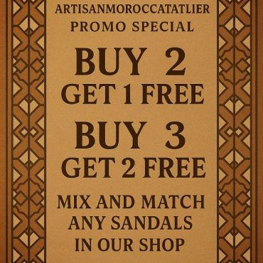 Handmade Moroccan Leather Sandals Men – Brown Artisan Slip On Shoes Gift