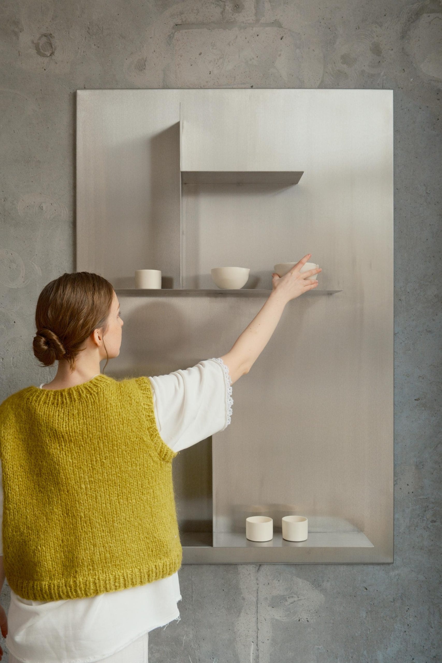 Hand-knitted Red Mohair Vest: Women's Cozy Knitwear