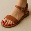 Handmade Moroccan Leather Sandals For Women – Fall Brown Leather Shoes Gift